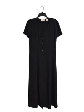 Vintage Liz Claiborne Black Dress – Women’s Size 10 – Classic Midi